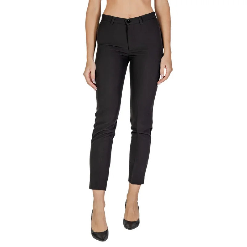 Sandro Ferrone Black Polyester Jeans & Pant Casual Bootcut Ripped Jeans
