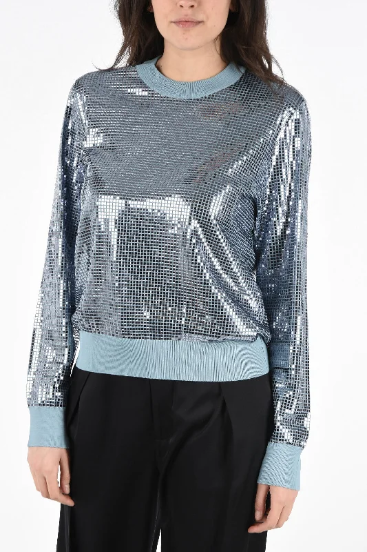 Bottega Veneta Sequined Crewneck Sweater Spandex Rayon Corduroy