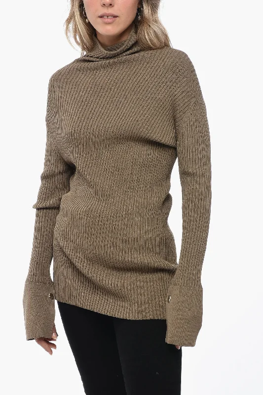 Eudon Choi Assimetric Ribbed Sweater Embroidered Appliqued Beaded