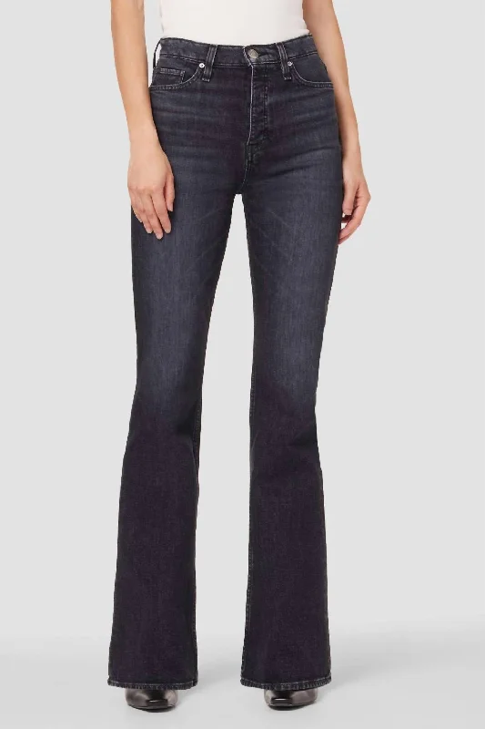 Faye Ultra High-Rise Bootcut Jean In Eco Black Chic Ripped Jeans