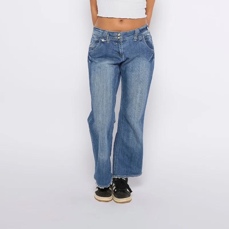 Flared Leg Jeans - W30" L26" Casual Skinny Fit Jeans