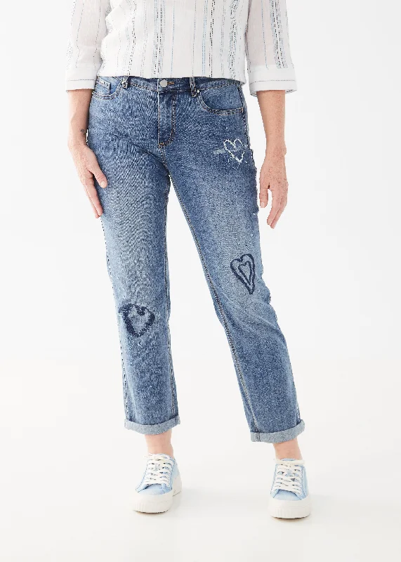 Girlfriend Ankle Jeans Comfortable Low-Rise Jeans