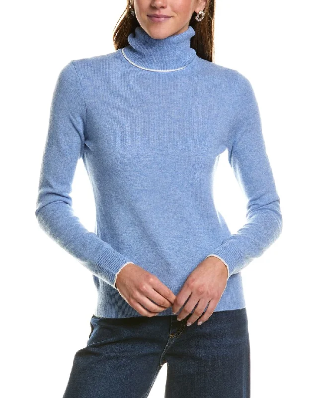 InCashmere Turtleneck Cashmere Sweater Sequined Glittery Shiny