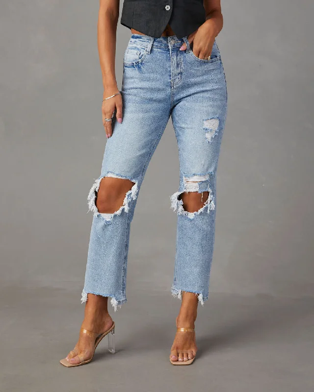 Jolee High Rise Distressed Cropped Jeans Fashionable Bootcut Jeans