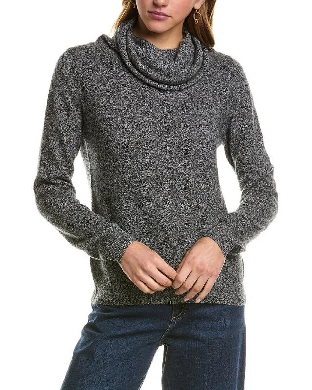 Kier + J Turtleneck Cashmere Sweater Cashmere Blend Cotton Blend Poly Blend