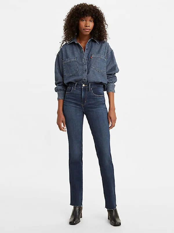 Levi's 188830151 Womens 724 High Rise Slim Straight Crop Jean Chelsea Hour - D Comfortable Dark Wash Jeans Levi's 188830151 Womens 724 High Rise Slim Straight Crop Jean Chelsea Hour - D Comfortable Dark Wash Jeans