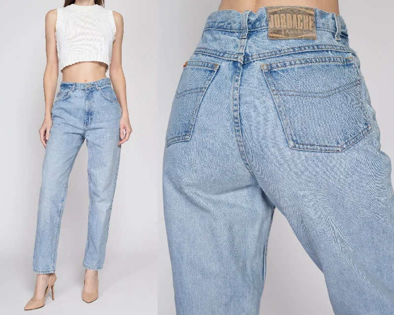 Medium 90s Jordache High Waisted Mom Jeans 28" Fashionable Distressed Jeans