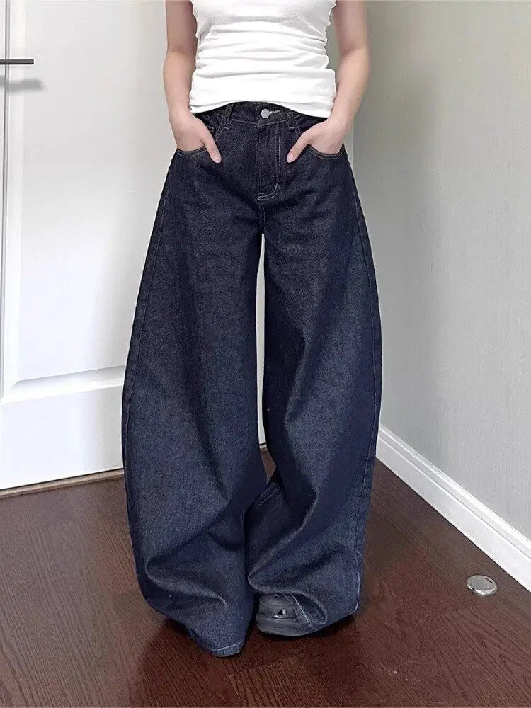 women black high street vibe wide-leg jeans for autumn and winter for men and women Elegant High-Waisted Flared Jeans women black high street vibe wide-leg jeans for autumn and winter for men and women Elegant High-Waisted Flared Jeans