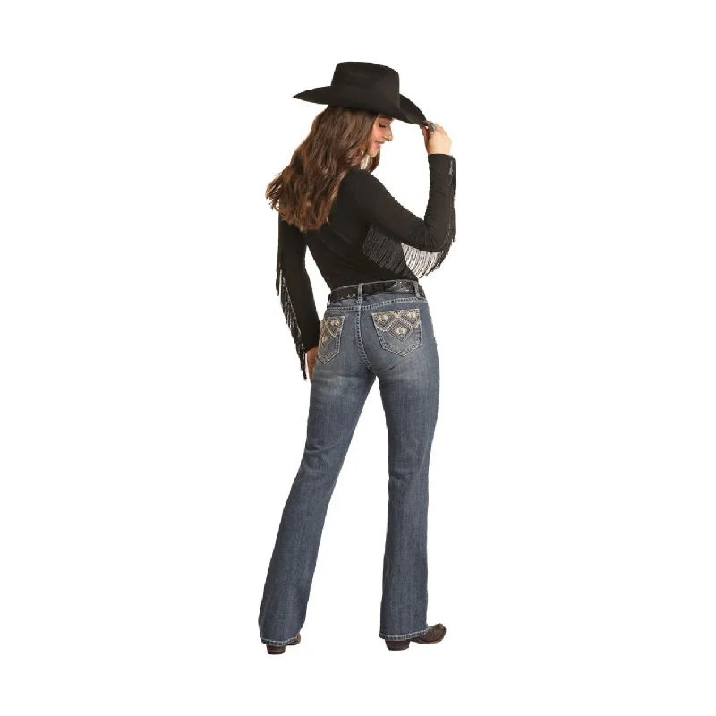 ock & Roll Denim Women's Ivory Aztec Embroidered Mid Rise Jean Stylish Stone-Wash Denim Jeans ock & Roll Denim Women's Ivory Aztec Embroidered Mid Rise Jean Stylish Stone-Wash Denim Jeans