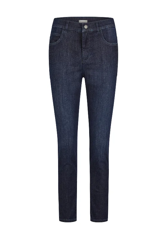 Rabe Embellished Pocket Slim Leg Jeans, Dark Wash Denim Fashionable Relaxed Fit Denim