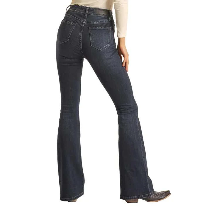 Rock & Roll Cowgirl Women's High Rise Flare Leg Jeans Casual Distressed Skinny Jeans Rock & Roll Cowgirl Women's High Rise Flare Leg Jeans Casual Distressed Skinny Jeans