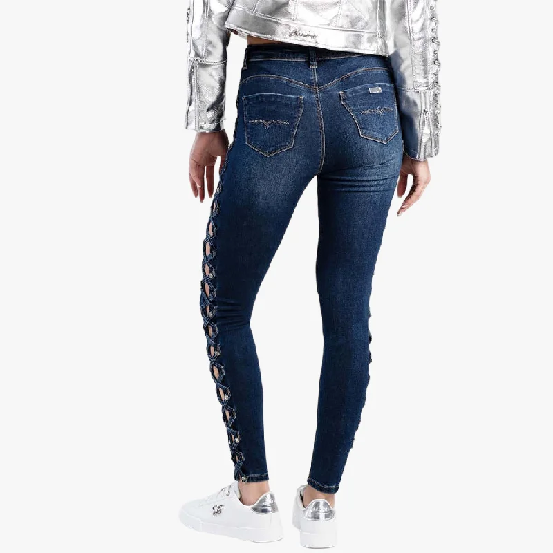 Sissy Boy Axel With Side Detail Jeans Dark Vintage Casual Loose Fit Jeans
