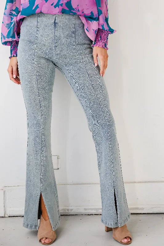 FINAL SALE - Skilled Sweetie Light Wash Flare Jeans Fashionable Mom Jeans