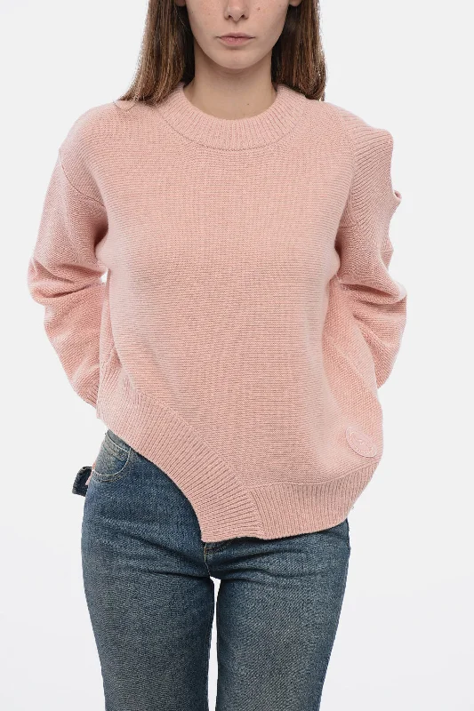 Stella McCartney Crew Neck Cashmere Blend Sweater with Cut-outs Stretchy Elastic Breathable