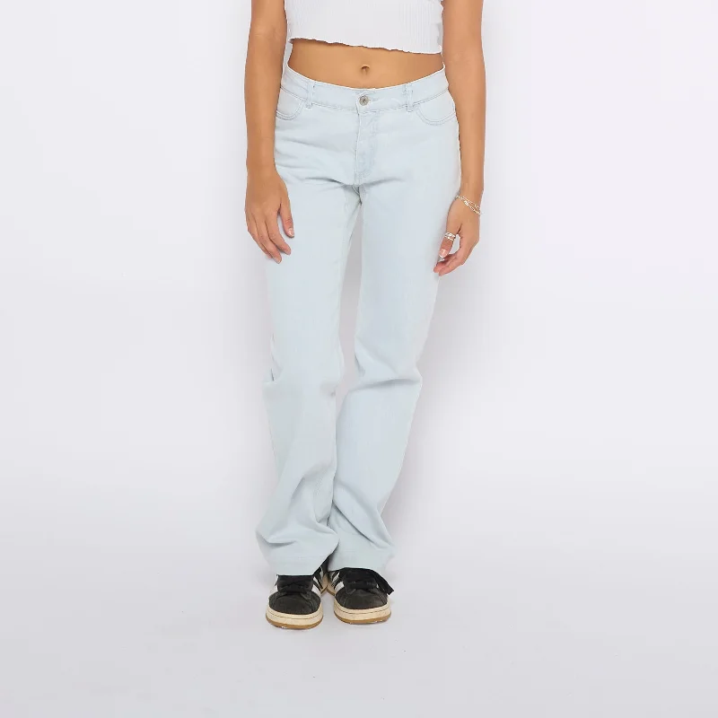 Stone Washed Bootleg Jeans - UK 8 Casual High-Waisted Bootcut Jeans