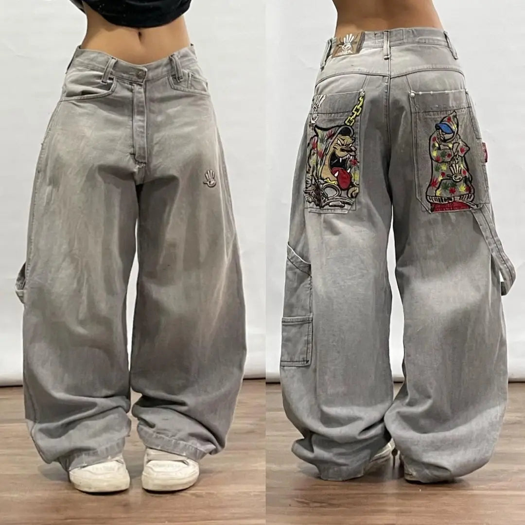Street Hip Hop Retro Y2k Fashion Casual Loose Big Pocket Jeans Trendy Classic Fit Jeans Street Hip Hop Retro Y2k Fashion Casual Loose Big Pocket Jeans Trendy Classic Fit Jeans