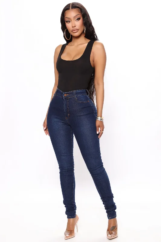 Tall Supernatural High Rise Jeans - Dark Wash Fashionable White Denim Jeans