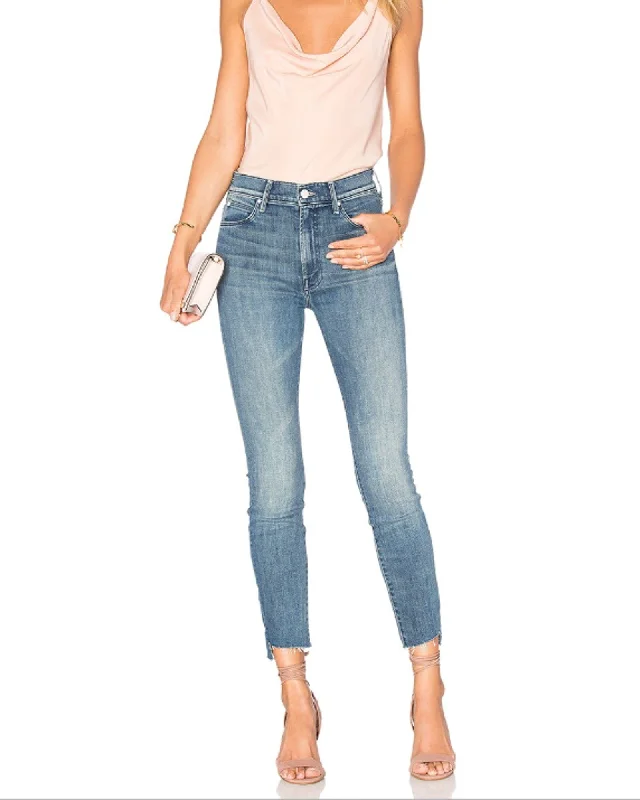"The Stunner Zip Ankle Step Fray" Jeans Stylish High-Waist Skinny Denim