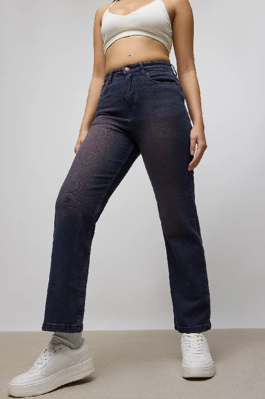 Tint Mint Straight Jeans Chic Faded Blue Jeans