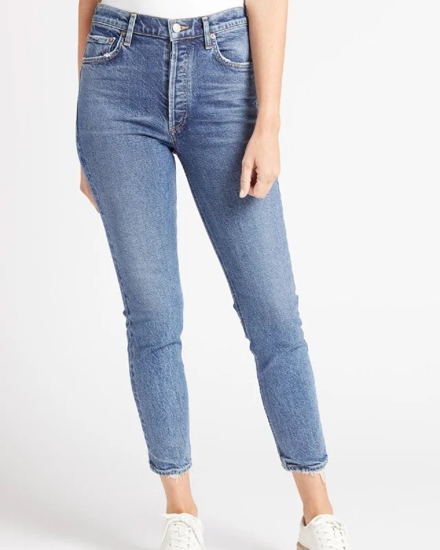 "Toni" Mid Rise Straight Jeans Comfortable Full-Length Denim Jeans