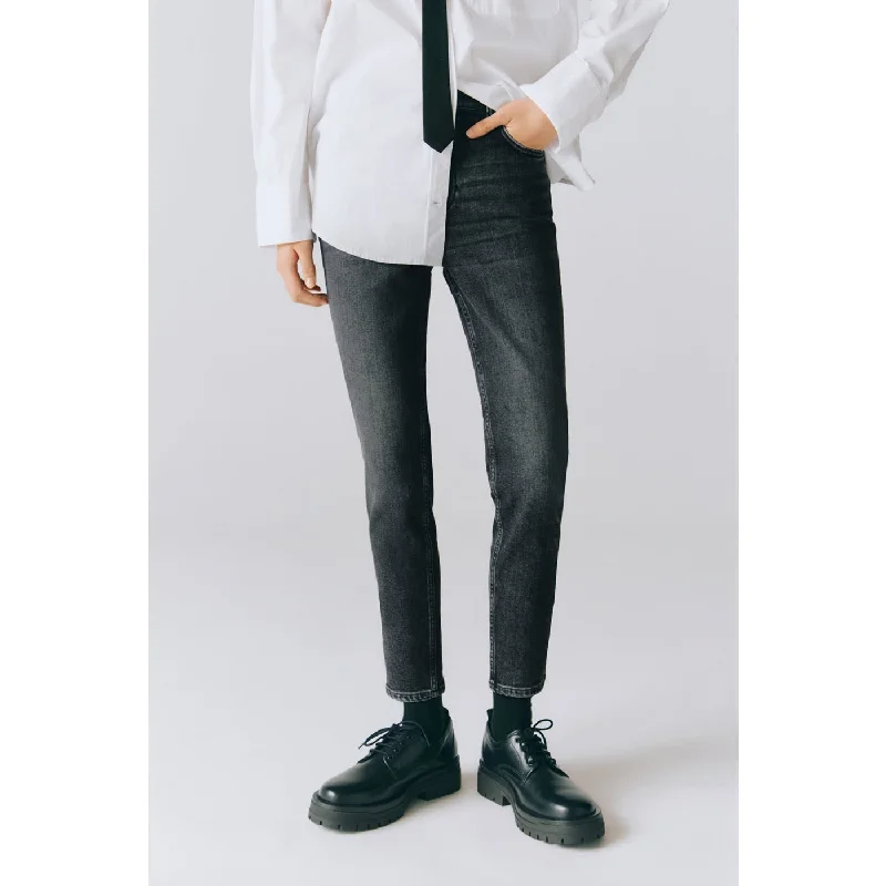 ZR Dark Grey Slim Skinny Jeans Comfortable Mid-Rise Jeans