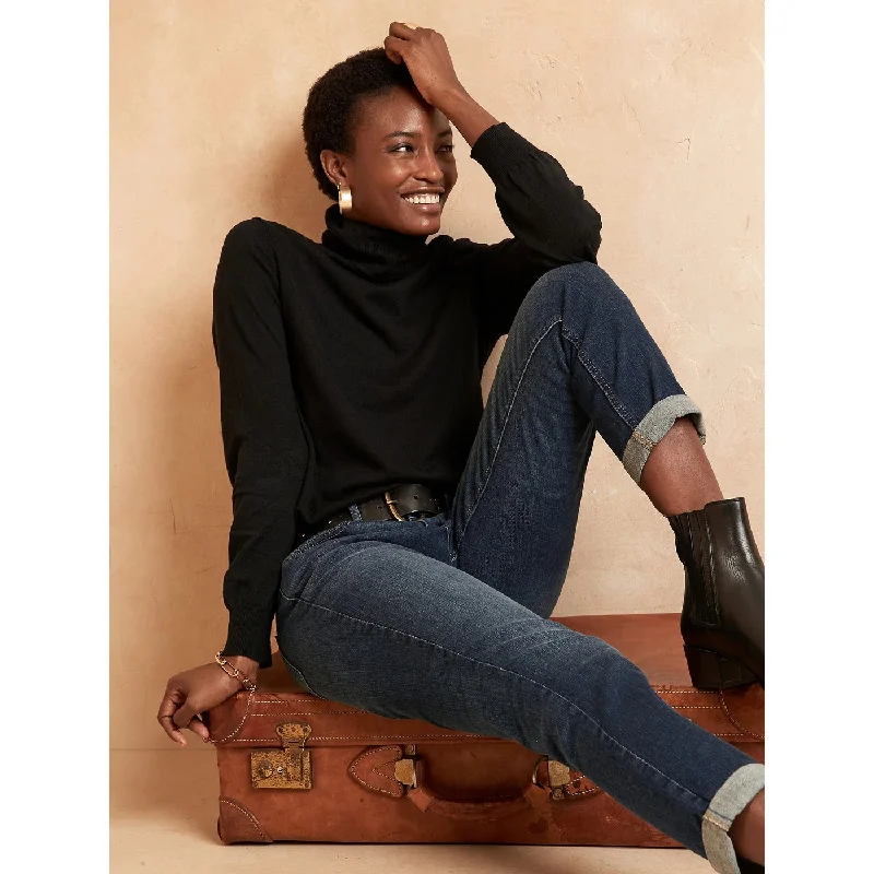BR Girlfriend Dark jeans Casual Bootcut Ripped Jeans