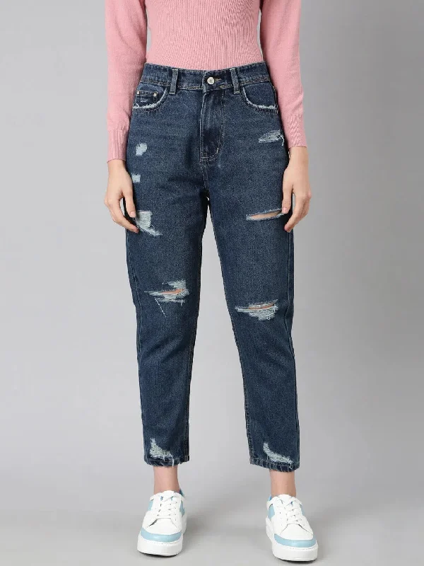 Women Navy Blue Solid Mom Fit Denim Jeans-GZ-5641-Navyblue Comfortable Zip-Up Skinny Jeans Women Navy Blue Solid Mom Fit Denim Jeans-GZ-5641-Navyblue Comfortable Zip-Up Skinny Jeans