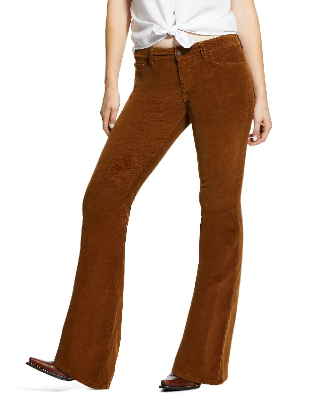 Women's Corduroy Flare Jeans Fashionable Slim Fit Jeans