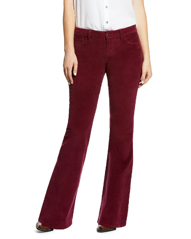 Women's Corduroy Flare Jeans Fashionable Button-Front Jeans