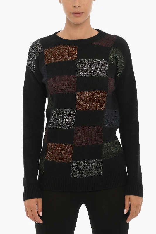 Woolrich Crew-neck Sweater with Lurex Details Boxy Sweater Fitted Sweater A-Line