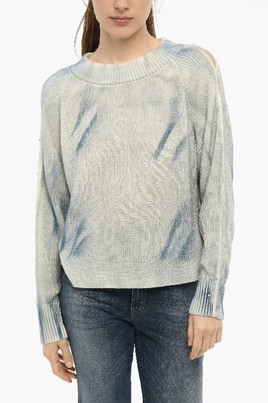 Woolrich Gradient-Effect Crew-Neck Sweater Oversized Loose Flowy