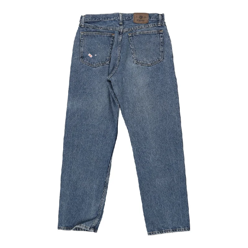 Wrangler Jeans - 32W UK 14 Blue Cotton Stylish Paperbag Waist Denim