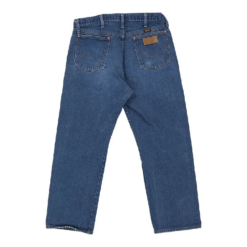 Wrangler Jeans - 34W UK 16 Blue Cotton Fashionable Straight Cut Jeans