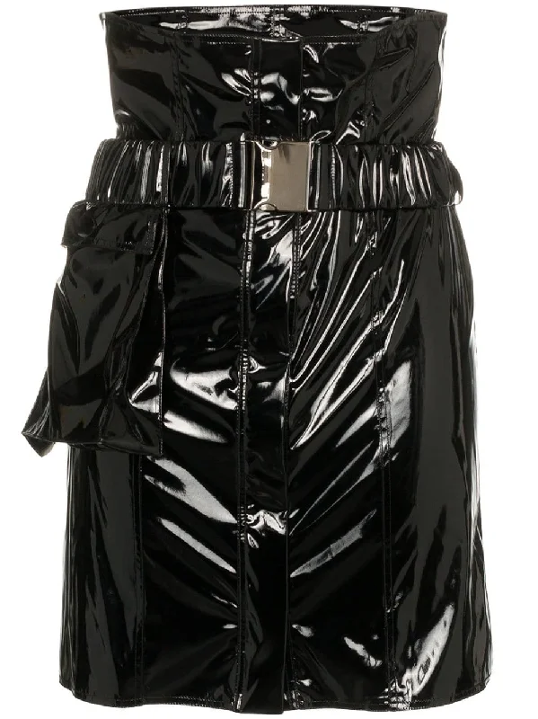 high-waisted vinyl mini skirt midi skirt versatile