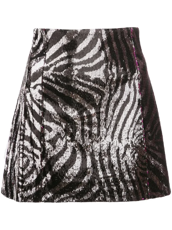 sequinned zebra print skirt velvet skirt luxury