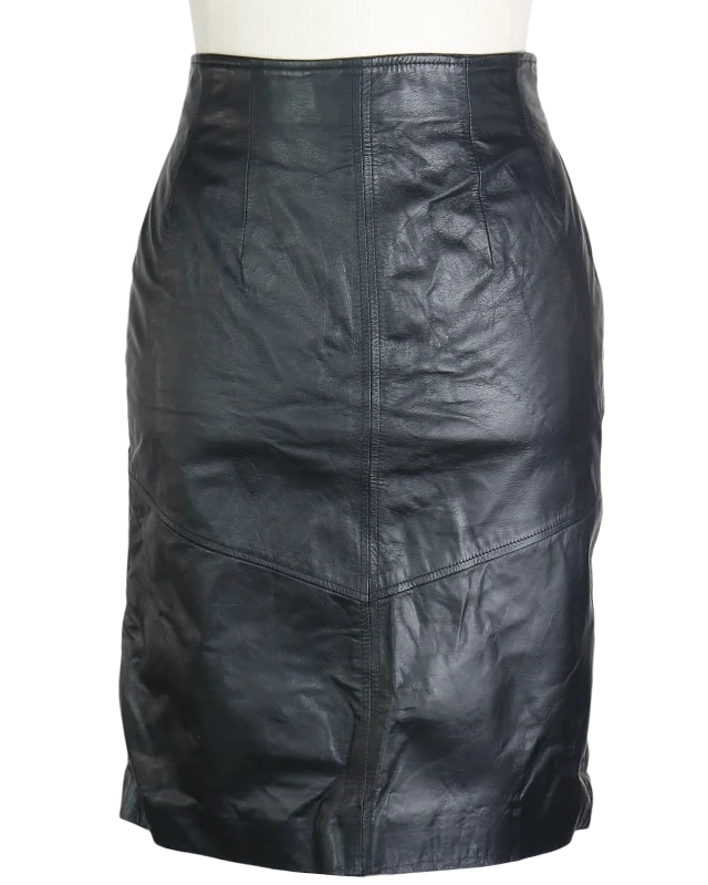 90s Chia Leather Midi Skirt    w30 corduroy skirt comfortable