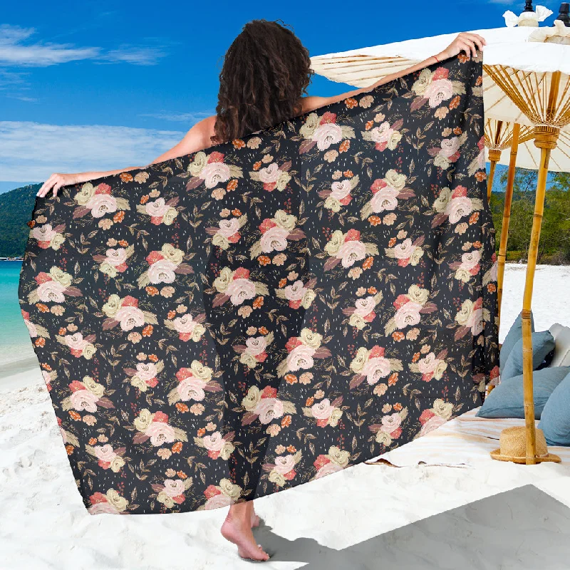 Autumn Fall Floral - Sarong Wrap corduroy skirt durable