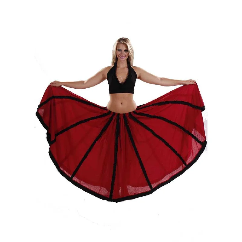 Belly Dance  Cotton Circular Skirt withTrim | TANOR SKIRT leather skirt bold