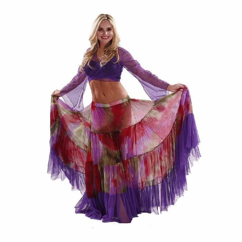 Belly Dance Sheer 25 Yard Skirt | CYPRUIA SKIRT ruffled skirt detail