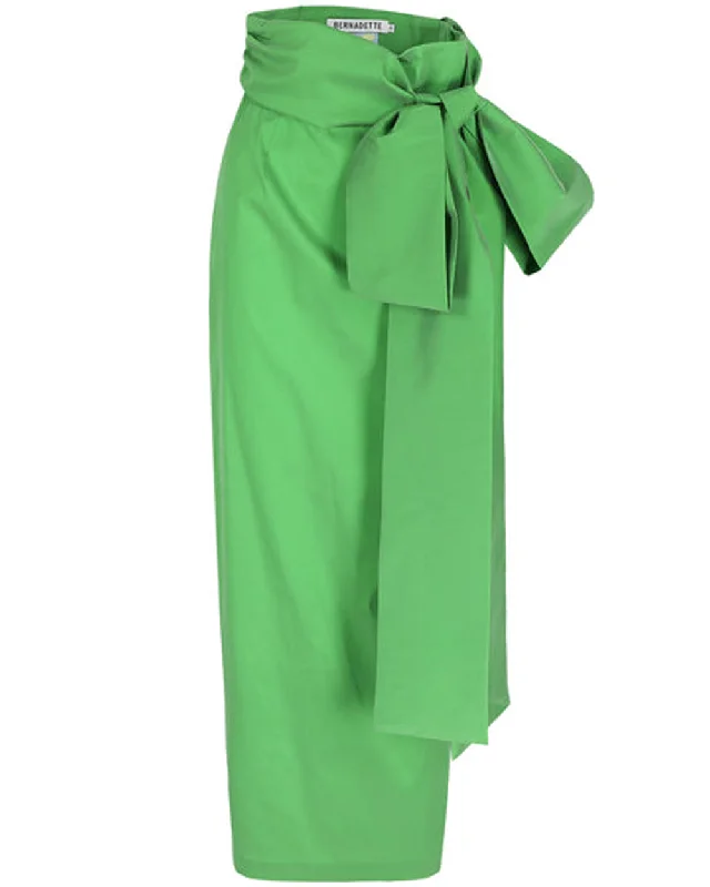 Green Bernard Bow Skirt linen skirt airy