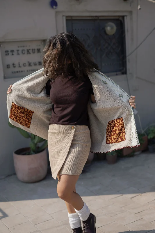 Better days Mini Skirt Beige modal blend skirt