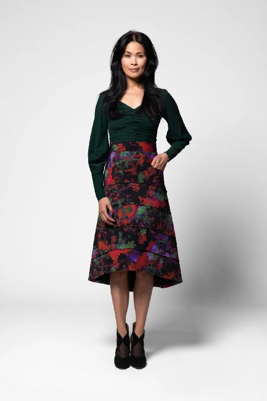 Birgit Skirt - Okazaki Print linen skirt natural