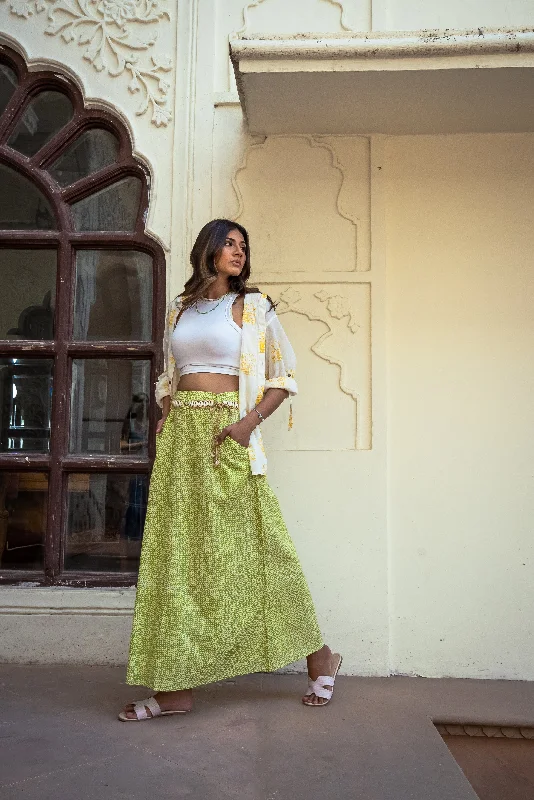 Lime Zest Skirt leather skirt modern