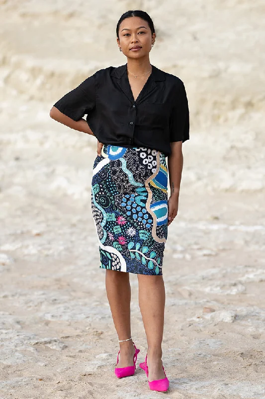 By The Waterhole Pencil Skirt silk skirt sleek