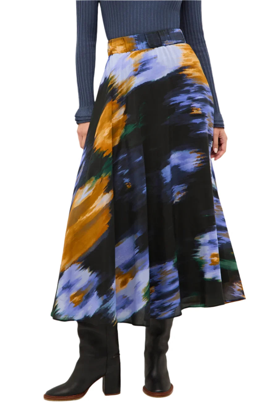 Cambrie Skirt by Marie Oliver in Perigold silk skirt sleek