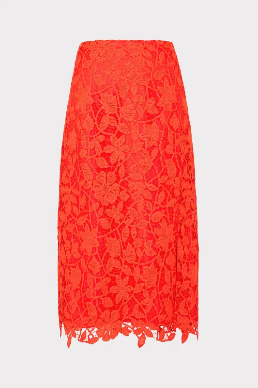 Carreen Summer Floral Lace Skirt tiered skirt playful