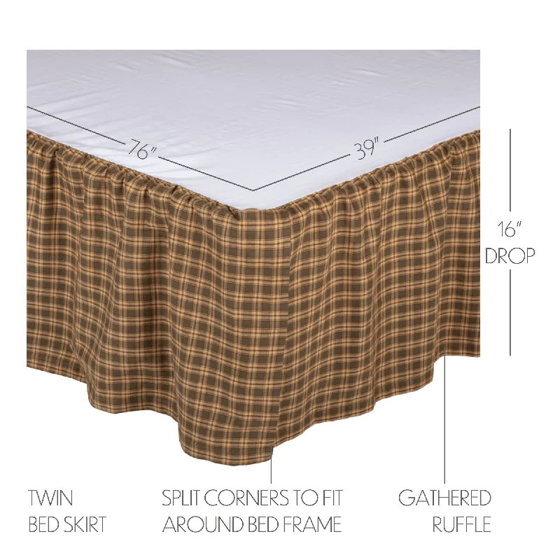 Cedar Ridge Twin Bed Skirt 39x76x16 linen skirt airy