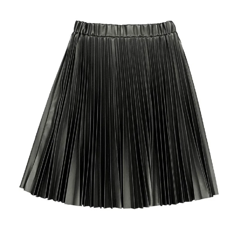 CHRISTINA ROHDE BLACK SKIRT leather skirt sleek