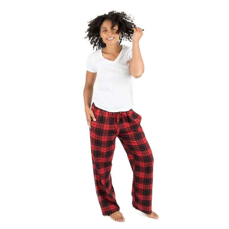 Christmas Womens Flannel Pajama Pants Plaid Comfortable Cargo Pants