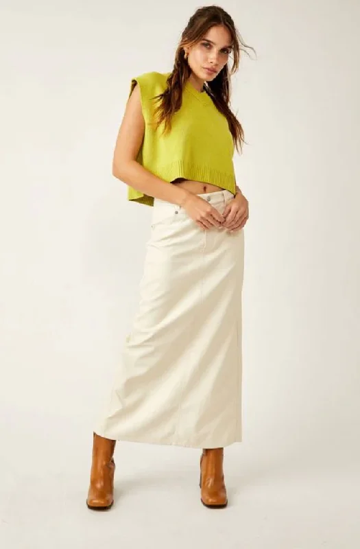 City Slicker Vegan Maxi Skirt satin skirt smooth